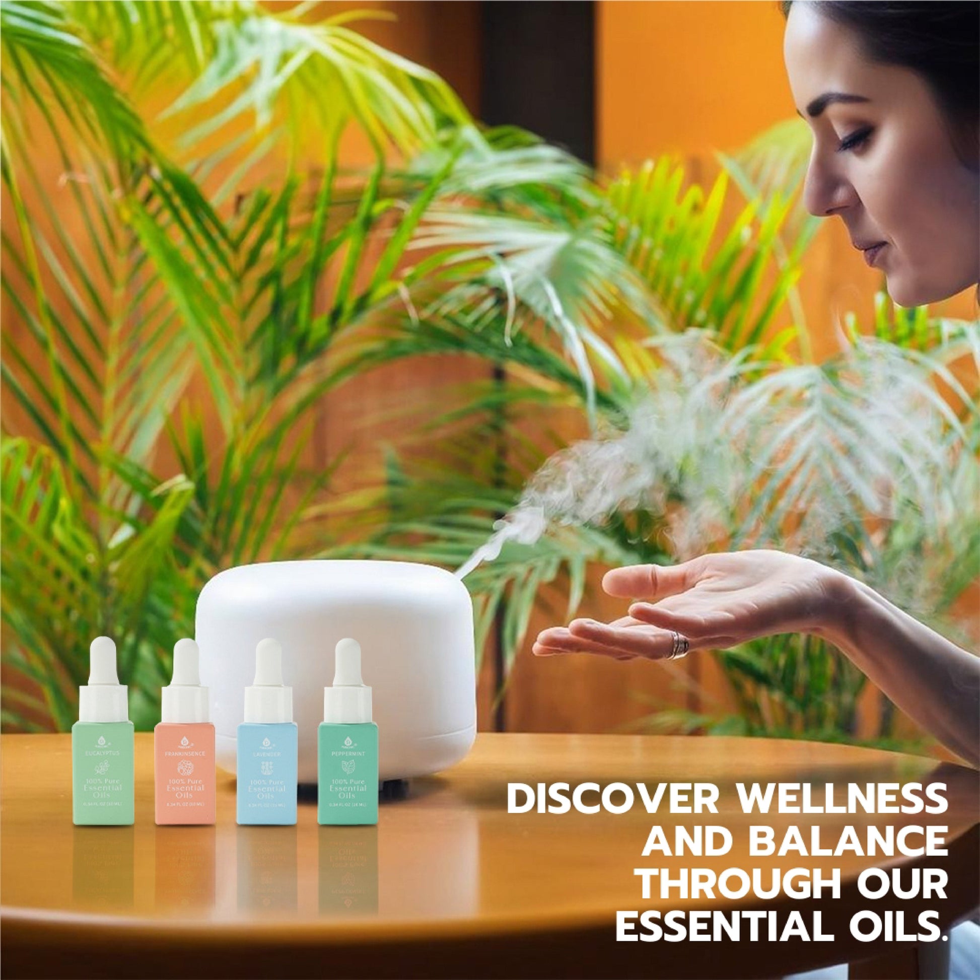 100% Pure Natural Essence Essential Oils – Nature’s Healing Power with Eucalyptus, Frankincense, Lavender, and Peppermint-2