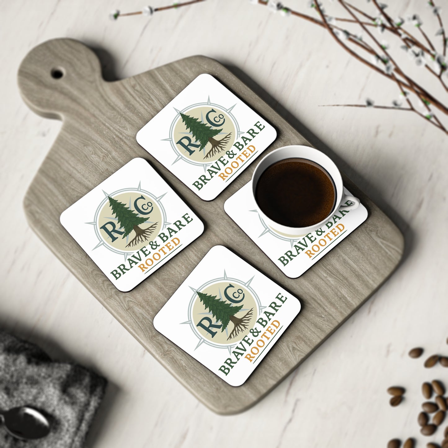 RC Co. Rustic Wooden Coasters