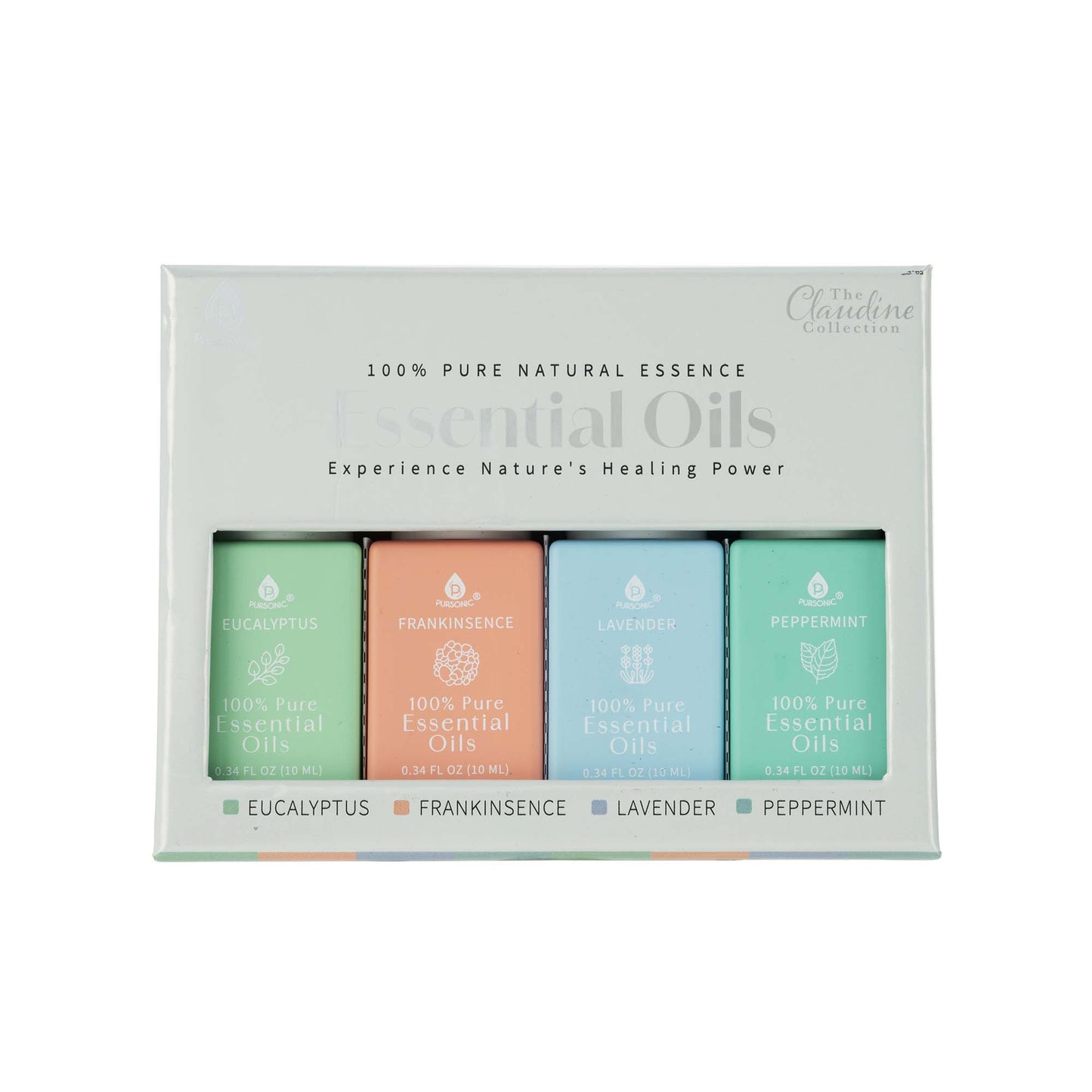 100% Pure Natural Essence Essential Oils – Nature’s Healing Power with Eucalyptus, Frankincense, Lavender, and Peppermint-0