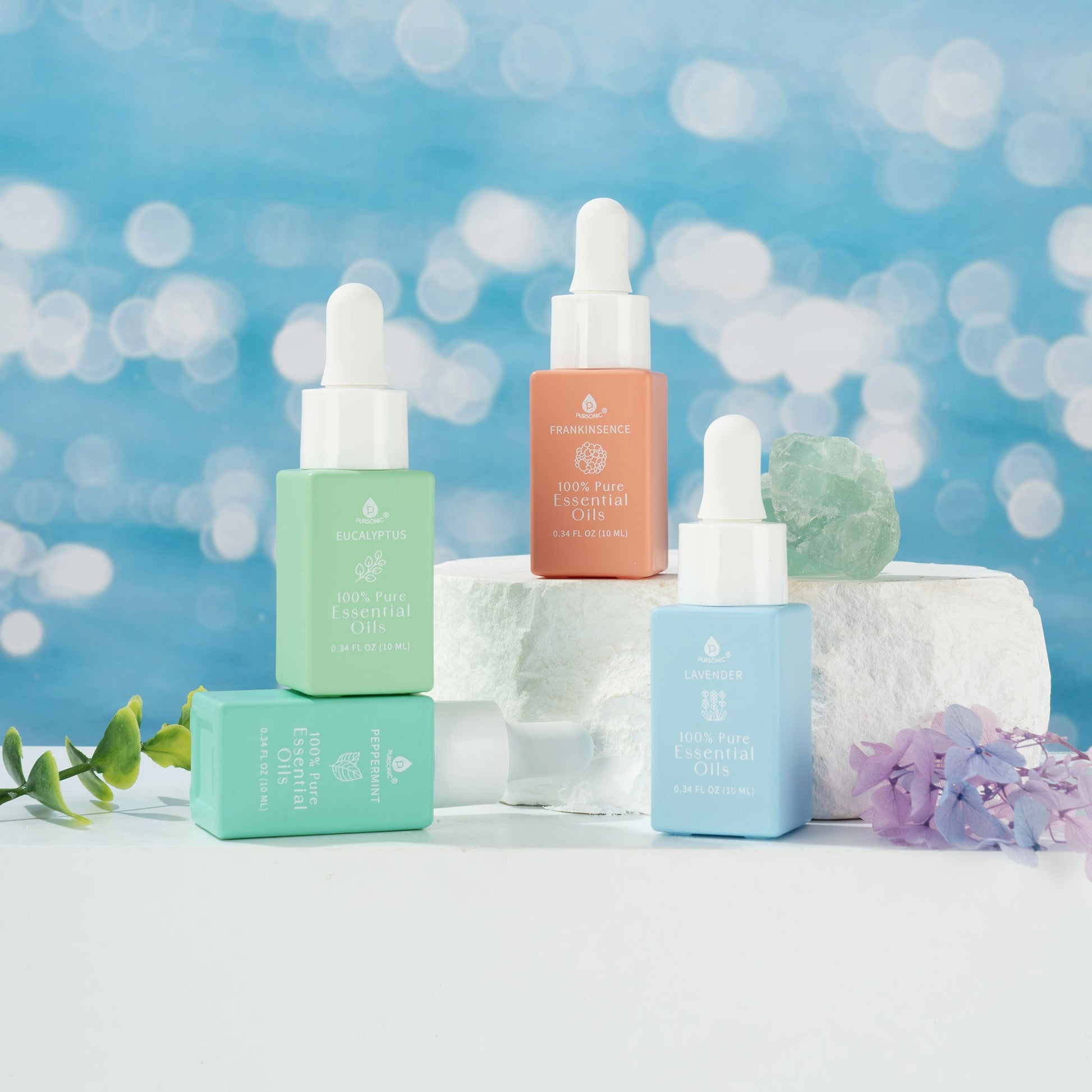 100% Pure Natural Essence Essential Oils – Nature’s Healing Power with Eucalyptus, Frankincense, Lavender, and Peppermint-4